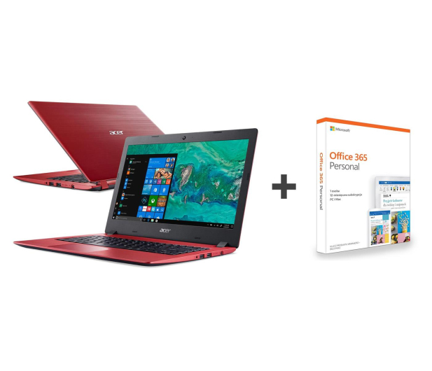Acer Aspire 1 N4000/4GB/64/Win10 FHD Czerwony - 494322 - zdjęcie